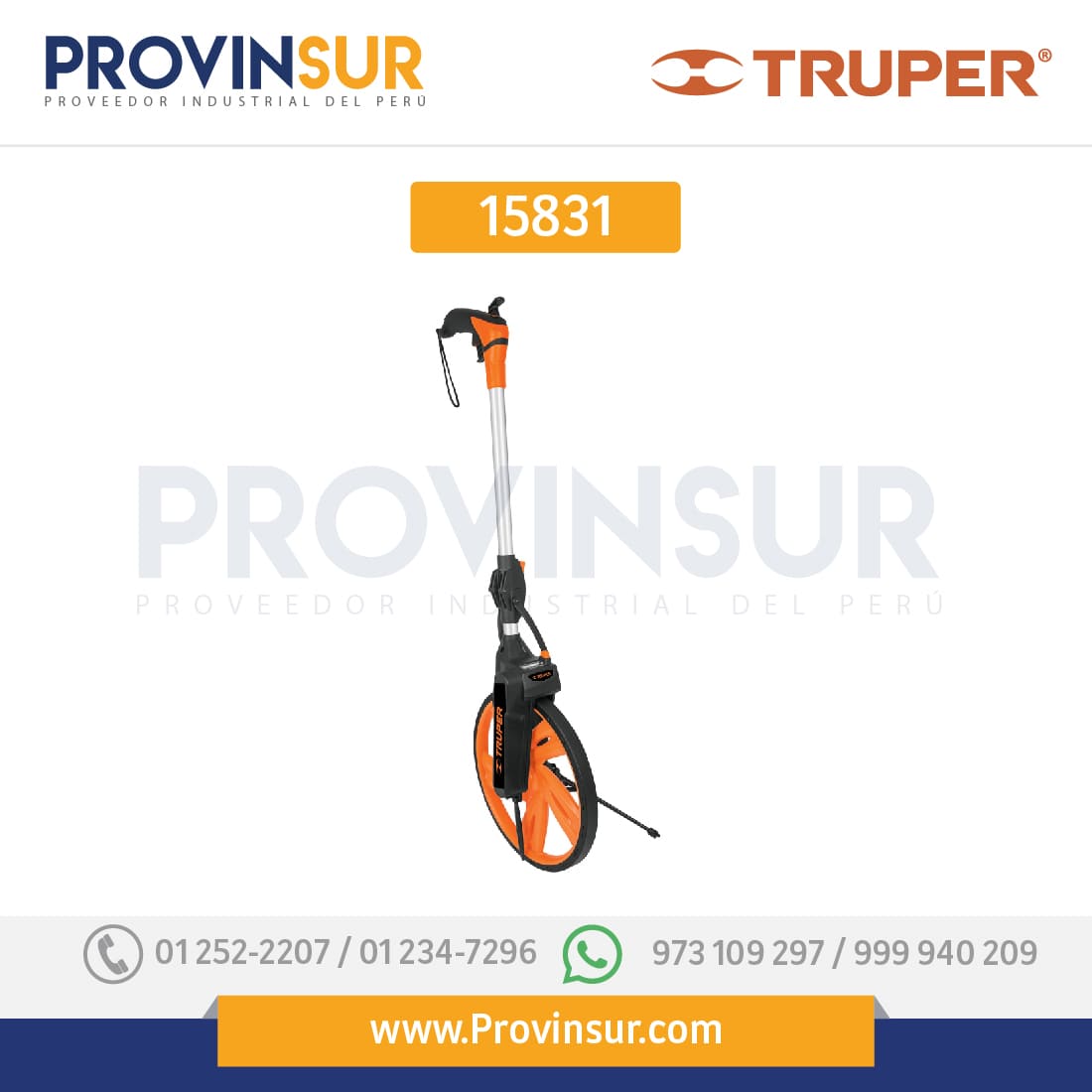 Odómetro con freno, rueda de 12" 15831 Truper 1 Odómetro con freno, rueda de 12" 15831 Truper