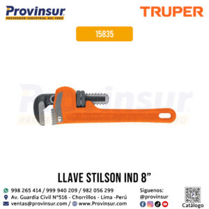 Llave Stilson 8'' cuerpo robusto de hierro dúctil 15835 Truper