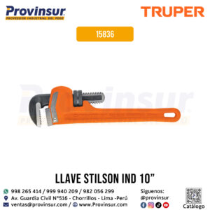 Llave Stilson 10'' cuerpo robusto de hierro dúctil 15836 Truper