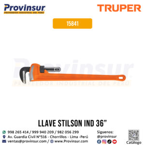 Llave para tubo Stilson 36'' cuerpo robusto de hierro dúctil 15841 Truper