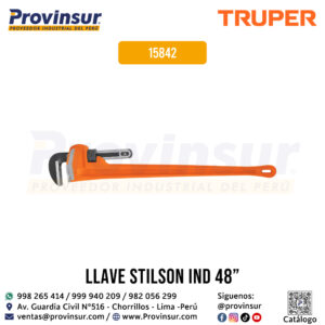 Llave para tubo Stilson 48'' cuerpo robusto de hierro dúctil 15842 Truper