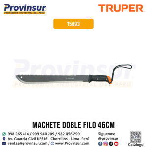 Machete doble filo 18'' cacha atornillada con funda de cartón 15893 Truper