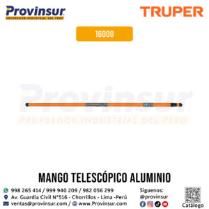 Mango telescópico para TR-82 de aluminio de 1m a 2 m 16000 Truper