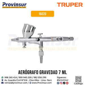 Pistola aerográfica de gravedad con vaso fijo 16020 Truper