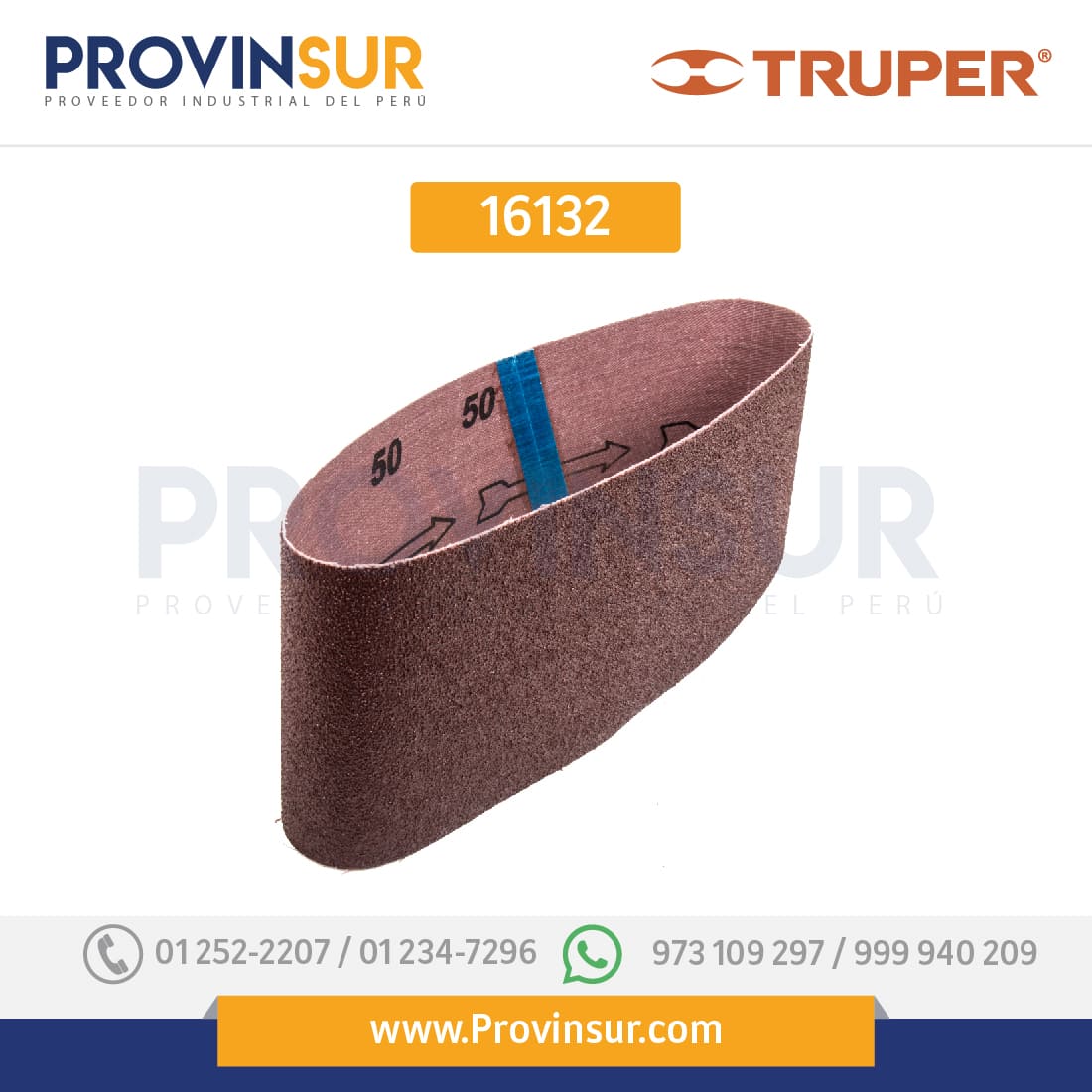 BANDA DE LIJA 4 X 24", GRANO 50, FUNDA CON 3 PZAS 16132 Truper 1 BANDA DE LIJA 4 X 24", GRANO 50, FUNDA CON 3 PZAS 16132 Truper