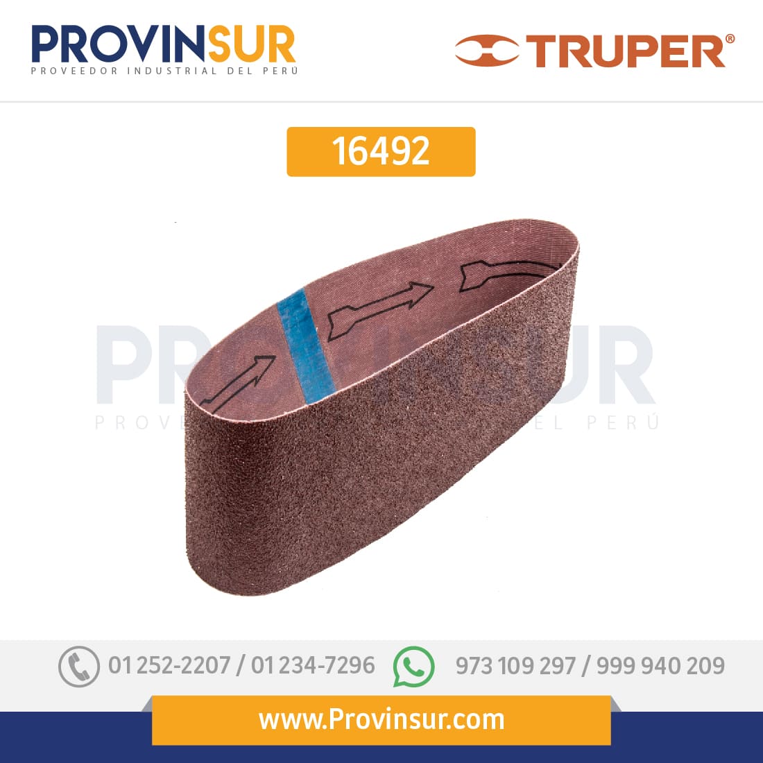 BANDA DE LIJA 3 X 21", GRANO 50, FUNDA CON 3 PZAS 16492 Truper 1 BANDA DE LIJA 3 X 21", GRANO 50, FUNDA CON 3 PZAS 16492 Truper