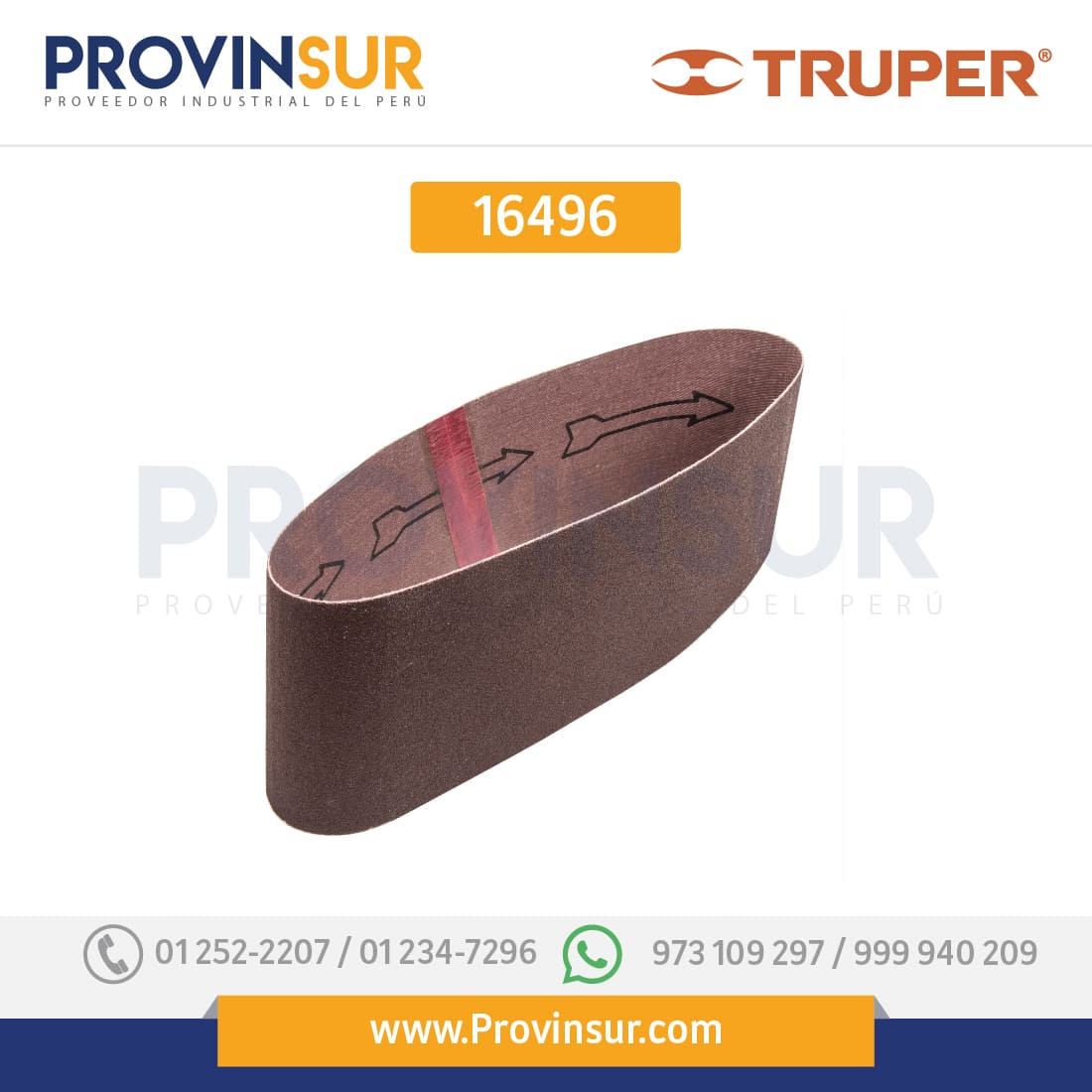 BANDA DE LIJA 3 X 21", GRANO 120, FUNDA CON 3 PZAS 16496 Truper 1 BANDA DE LIJA 3 X 21", GRANO 120, FUNDA CON 3 PZAS 16496 Truper