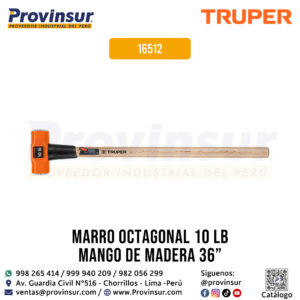 Comba octagonal 10 lb con mango de madera 36'' 16512 Truper