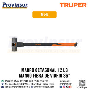Combo octagonal 2 lb con mango de fibra de vidrio 36'' 16542 Truper