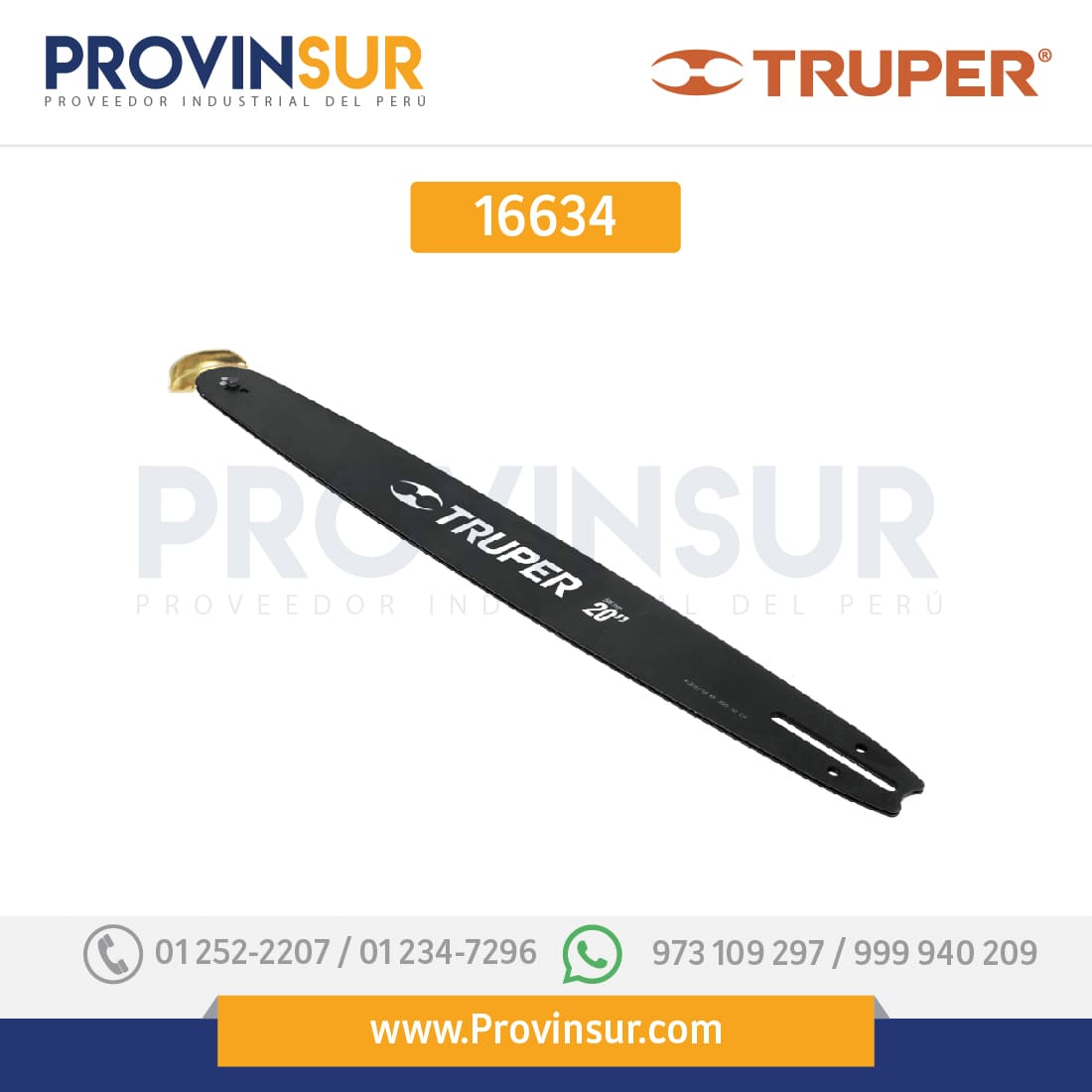 Barra de repuesto para motosierra 20" 16634 Truper 1 Barra de repuesto para motosierra 20" 16634 Truper