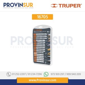 Juego de 16 seguetas para caladora zanco "T" corte recto 16705 Truper