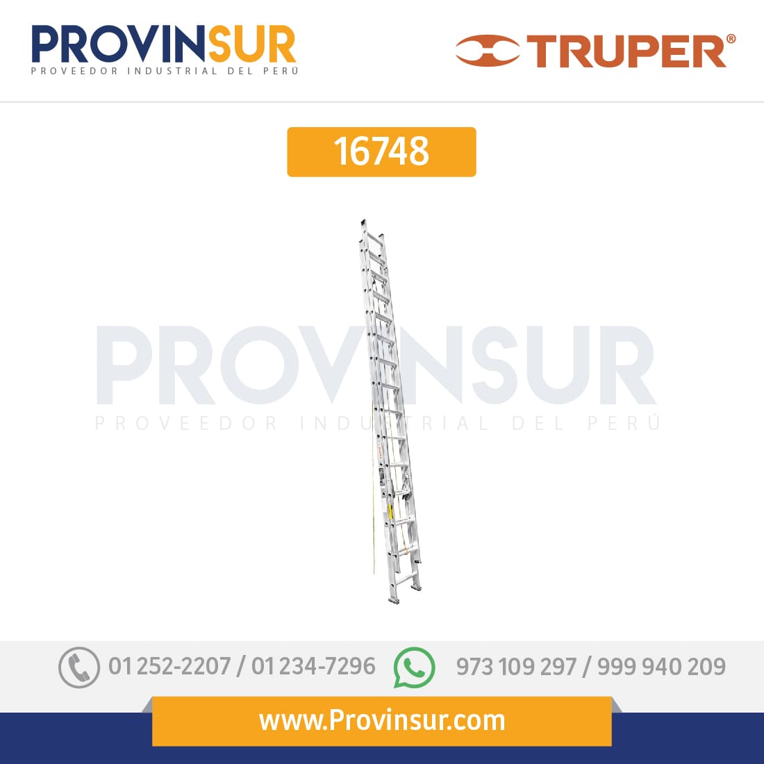 Escalera de extensión, tipo III, 28 escalones 16748 Truper 1 Escalera de extensión, tipo III, 28 escalones 16748 Truper