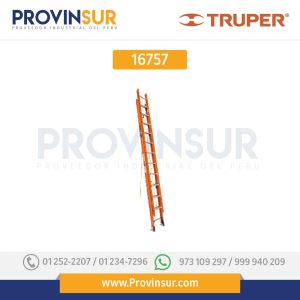 Escalera de extensión, tipo II, 24 peldaños, fibra de vidrio 16757 Truper
