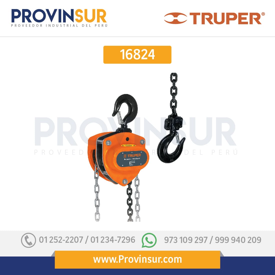 Polipasto de 1 ton 16824 Truper 1 Polipasto de 1 ton 16824 Truper