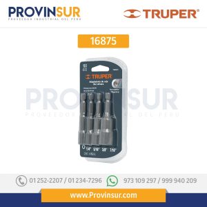 JUEGO DE DADOS MAGNÉTICOS PARA TALADRO, 4 PZAS EN BLISTER 16875 Truper