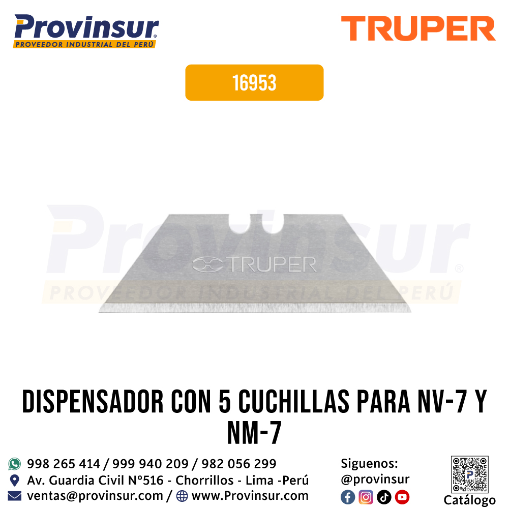 Dispensador con 5 cuchillas para NV-7 y NM-7 16953 Truper 1 Dispensador con 5 cuchillas para NV-7 y NM-7 16953 Truper