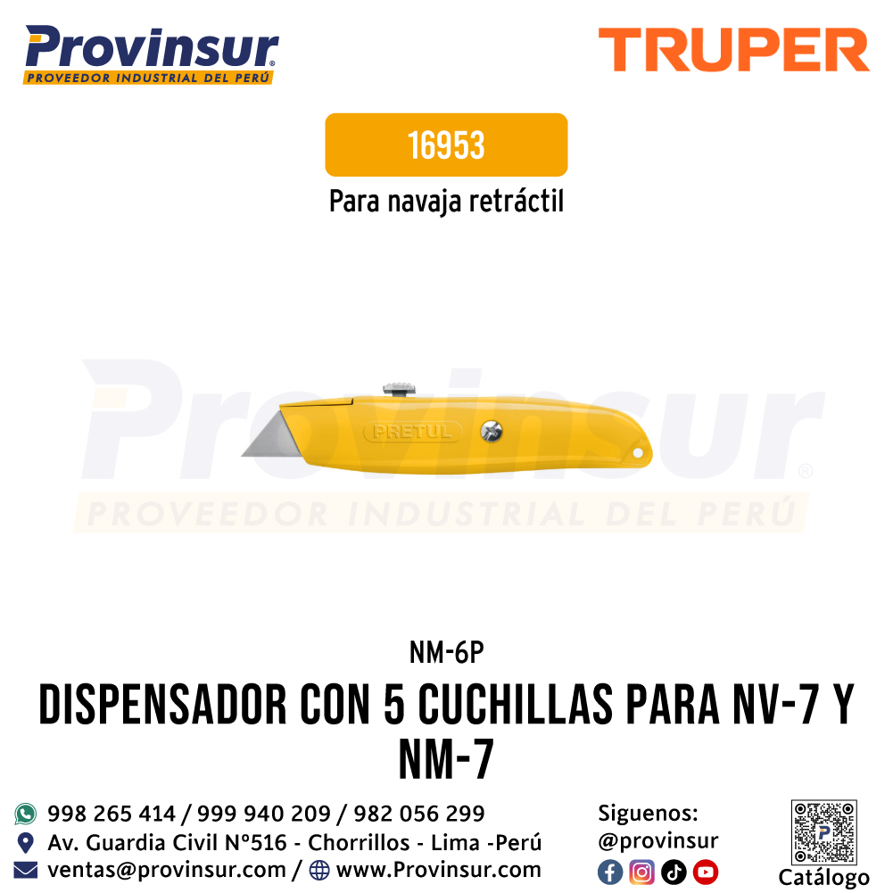 Dispensador con 5 cuchillas para NV-7 y NM-7 16953 Truper 3 Dispensador con 5 cuchillas para NV-7 y NM-7 16953 Truper