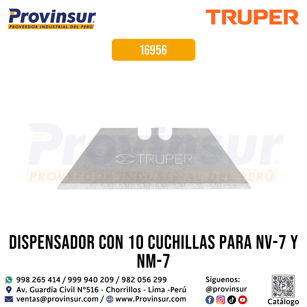 Dispensador con 10 cuchillas para NV-7 y NM-7 16956 Truper 1 Dispensador con 10 cuchillas para NV-7 y NM-7 16956 Truper