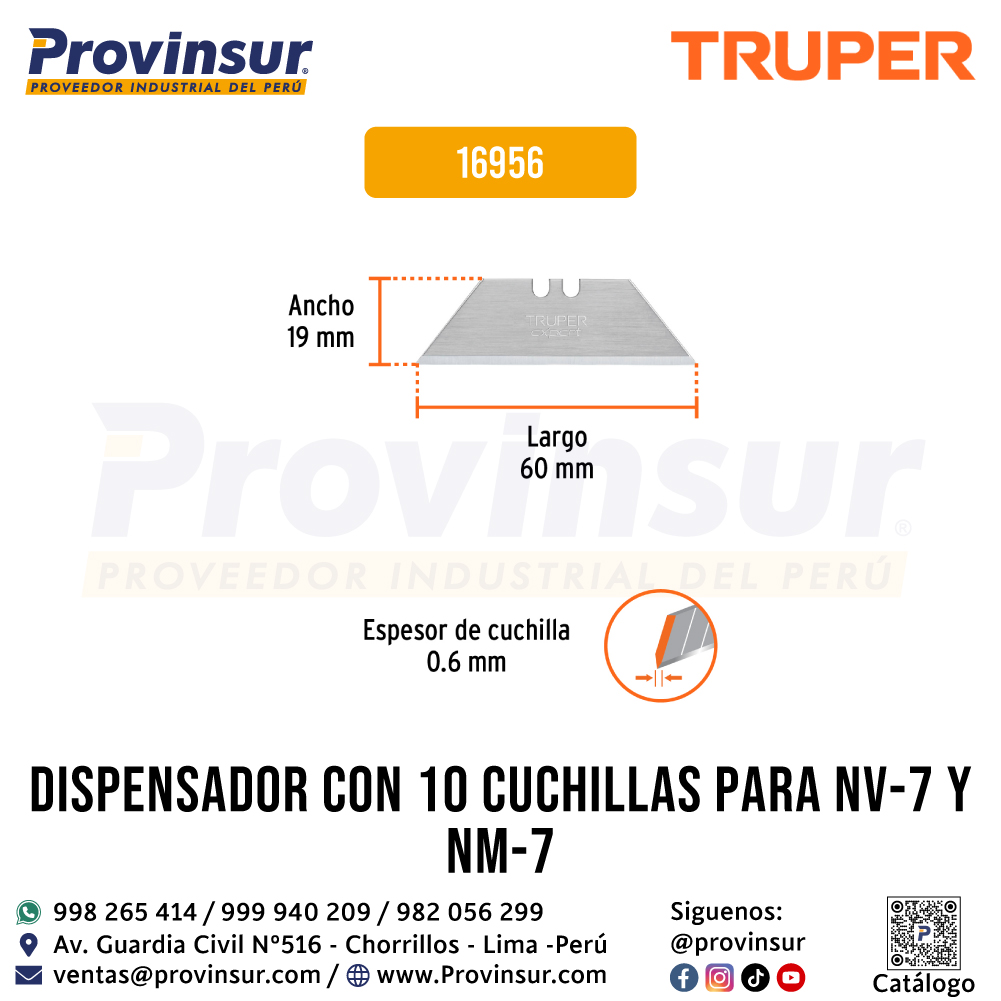 Dispensador con 10 cuchillas para NV-7 y NM-7 16956 Truper 2 Dispensador con 10 cuchillas para NV-7 y NM-7 16956 Truper