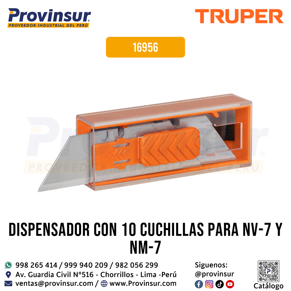 Dispensador con 10 cuchillas para NV-7 y NM-7 16956 Truper 8 Dispensador con 10 cuchillas para NV-7 y NM-7 16956 Truper