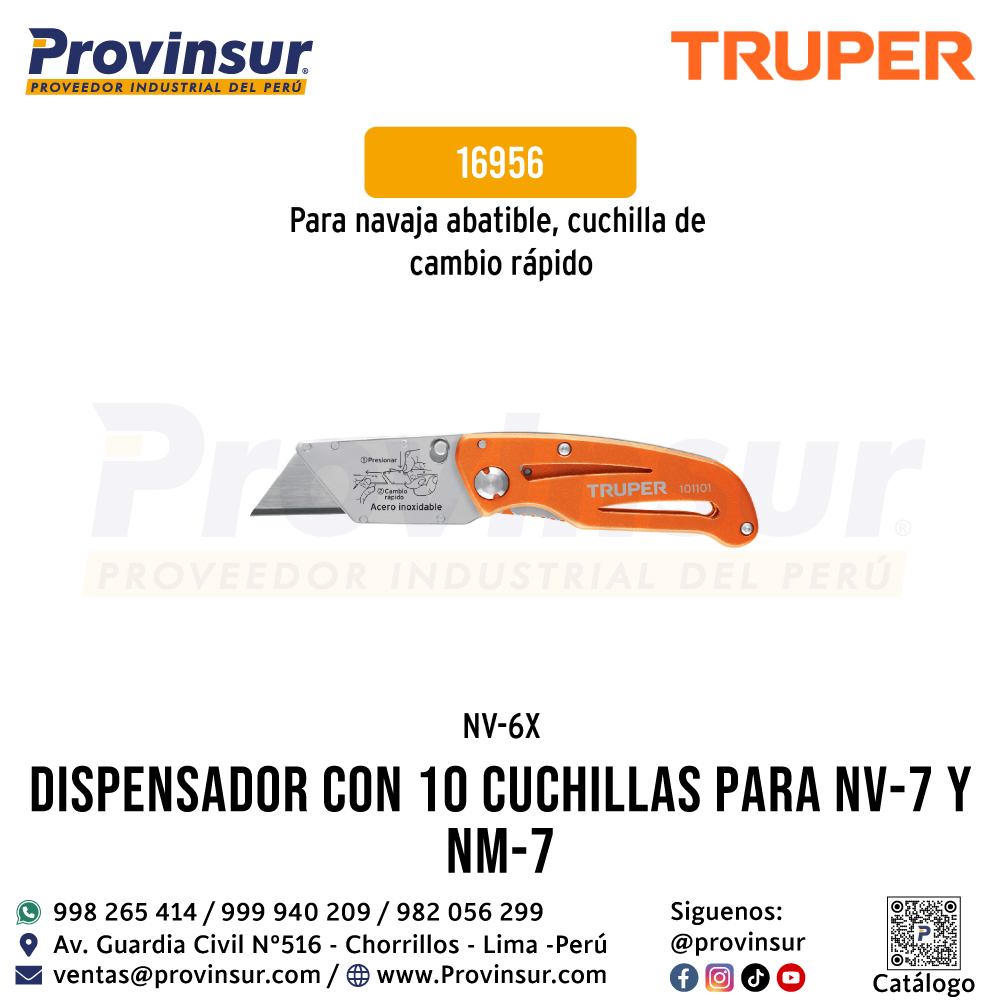 Dispensador con 10 cuchillas para NV-7 y NM-7 16956 Truper 6 Dispensador con 10 cuchillas para NV-7 y NM-7 16956 Truper