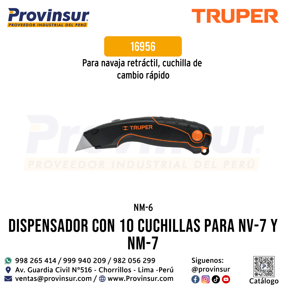 Dispensador con 10 cuchillas para NV-7 y NM-7 16956 Truper 4 Dispensador con 10 cuchillas para NV-7 y NM-7 16956 Truper