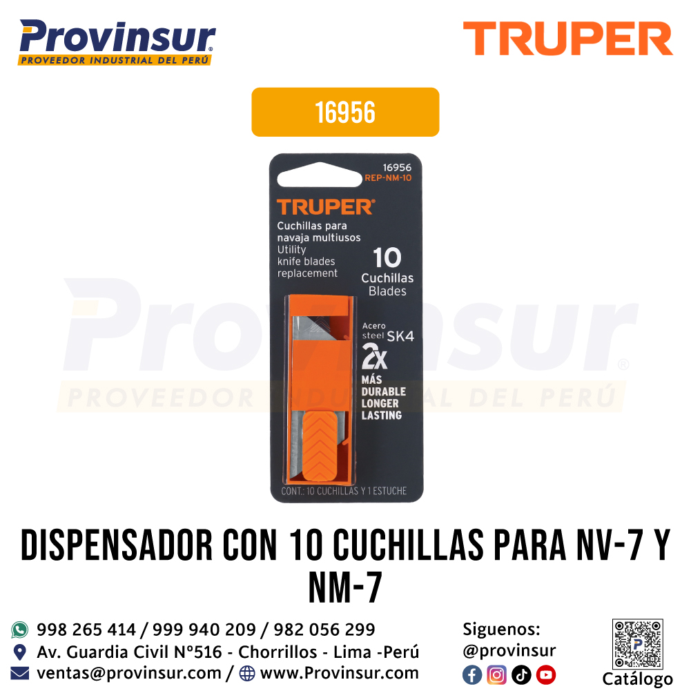 Dispensador con 10 cuchillas para NV-7 y NM-7 16956 Truper 9 Dispensador con 10 cuchillas para NV-7 y NM-7 16956 Truper