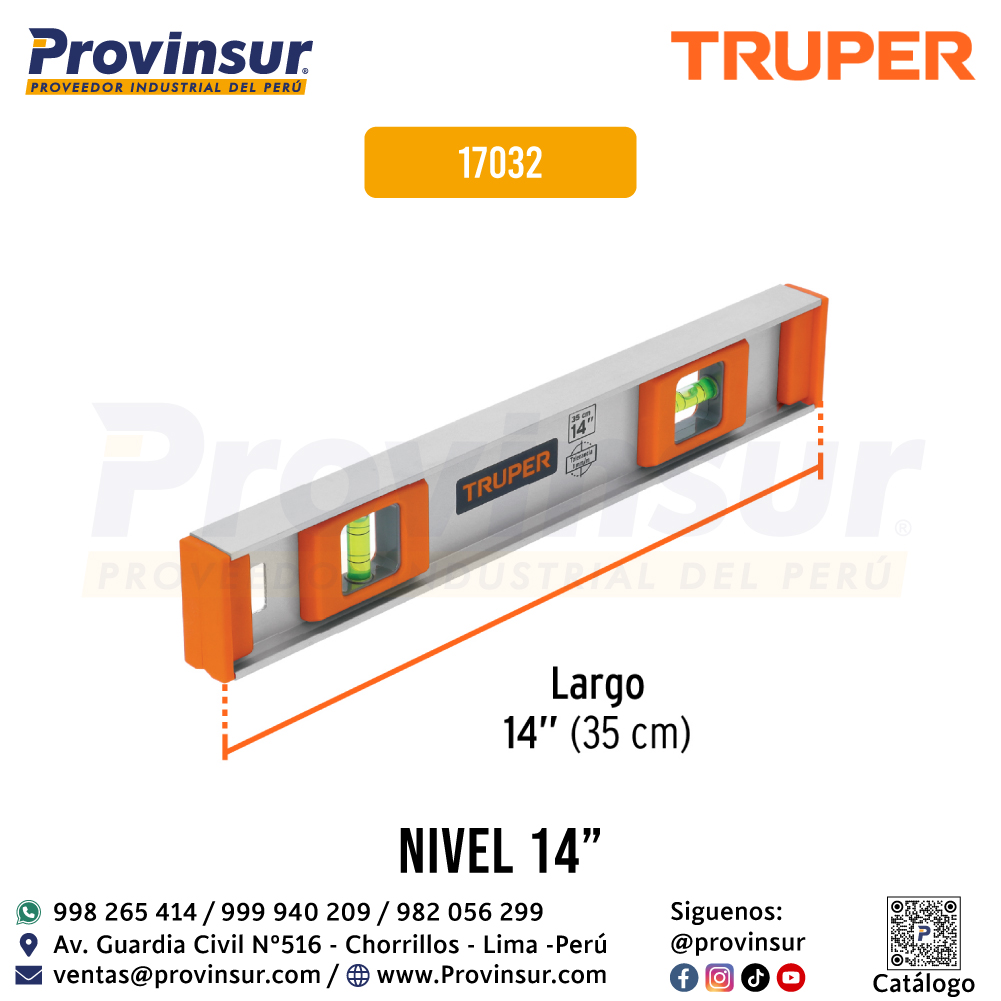 Nivel profesional de 14'' con protección de ABS 17032 Truper 2 Nivel profesional de 14'' con protección de ABS 17032 Truper