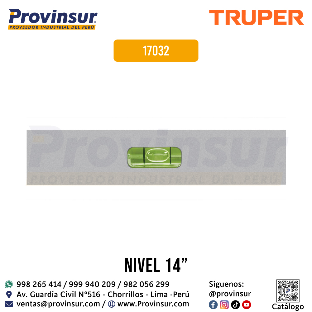 Nivel profesional de 14'' con protección de ABS 17032 Truper 4 Nivel profesional de 14'' con protección de ABS 17032 Truper