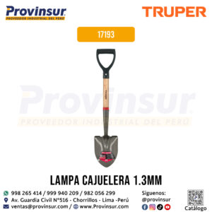 Pala cajuelera redonda con puño ''D'' y mango de madera 17193 Truper