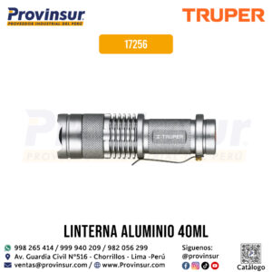 Linterna de aluminio 1 LED de 40 lm y con 1 pila AA 17256 Truper