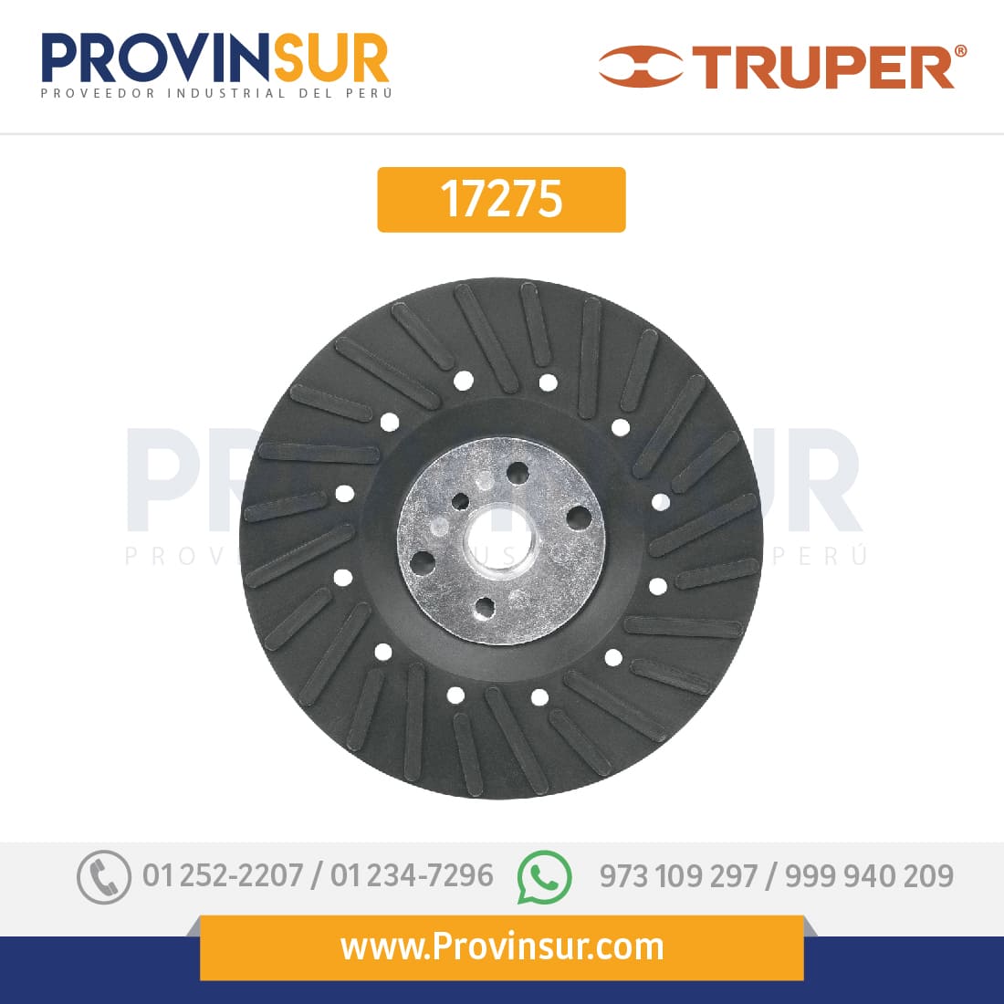 Respaldo disco de lija 4-1/2", rosca milimétrica 17275 Truper 1 Respaldo disco de lija 4-1/2", rosca milimétrica 17275 Truper