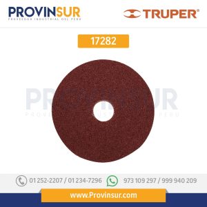 DISCO DE LIJA 4-1/2" CON RESPALDO DE FIBRA, GRANO 50, 5 PZAS 17282 Truper