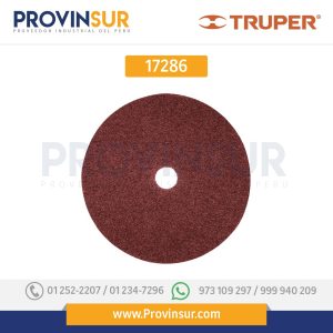 DISCO DE LIJA DE 7" CON RESPALDO DE FIBRA, GRANO 50, 5 PZAS 17286 Truper
