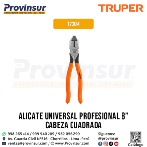 Pinzas de electricista de 8'' uso rudo con mango de PVC 17304 Truper
