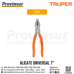 Pinzas para electricista 7'' con mango de PVC 17307 Truper