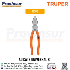 Pinza para electricista 8'' con mango de PVC 17308 Truper