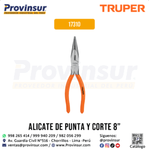 Pinza de punta y corte 8'' con mango de PVC 17310 Truper
