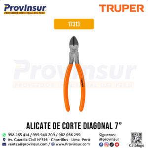 Pinza de Corte Diagonal 7'' con mango de PVC 17313 Truper
