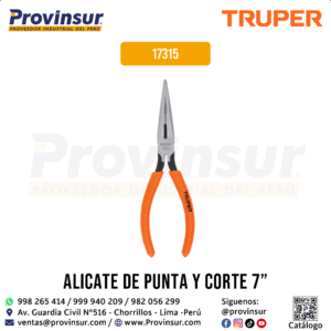 Pinza de punta y corte 7'' con mango de PVC 17315 Truper