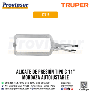 Pinzas de Presión 18'' Tipo ''C'' con Mordaza Autoajustable 17415 Truper