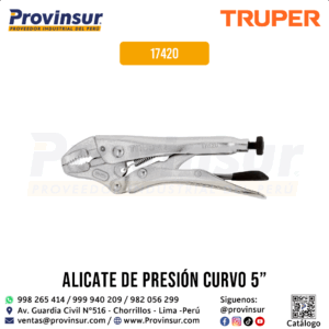 Pinza de Presión 5'' con Mordaza Curva 17420 Truper