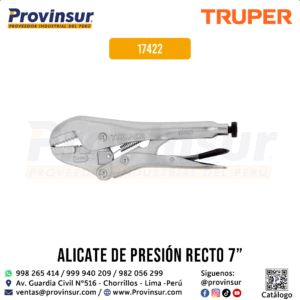 Pinza de Presión 7'' con Mordaza Recta 17422 Truper
