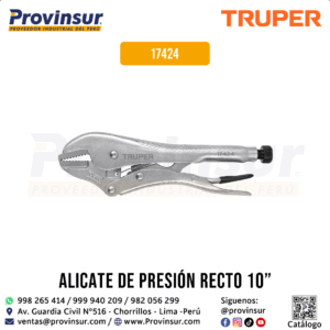 Pinza de Presión 10'' con Mordaza Recta 17424 Truper