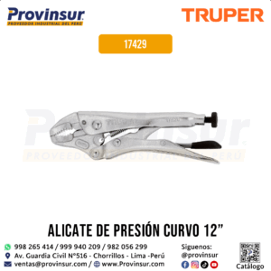 Pinza de Presión 12'' con Mordaza Curva 17429 Truper