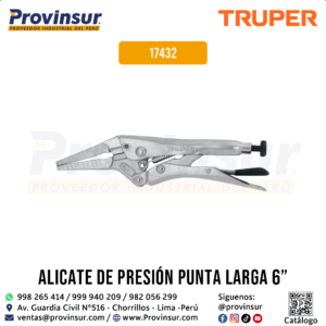 Pinzas de Presión 6'' con Punta Larga 17432 Truper