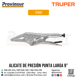Pinzas de Presión 9''de Punta Larga 17433 Truper