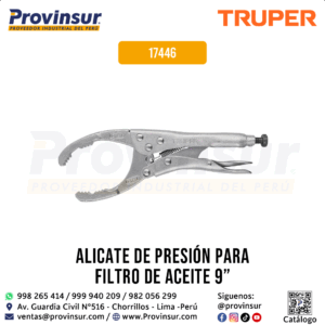 Pinza de Presión 9'' para Filtros de Aceite 17446 Truper