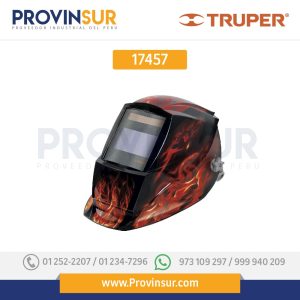 Careta electrónica para soldar, modelo flamas 17457 Truper
