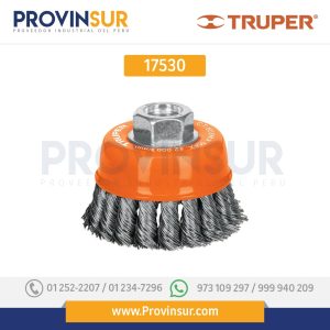 Carda copa, alambre trenzado grueso, 3", M14 para esmeril 17530 Truper